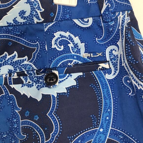 Ralph Lauren Sport RLX Blue White Paisley Print Classic Cotton Shorts - Picture 11 of 13